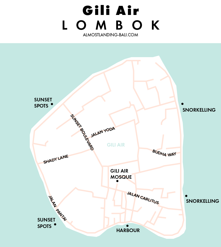 Gili Air Map Lombok